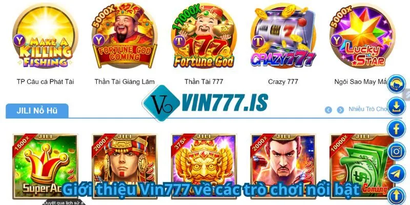 Giới thiệu Vin777 về các trò chơi nổi bật